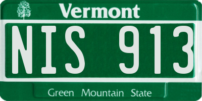 VT license plate NIS913
