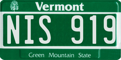 VT license plate NIS919