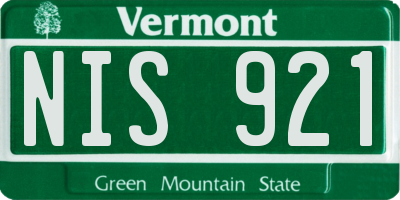 VT license plate NIS921
