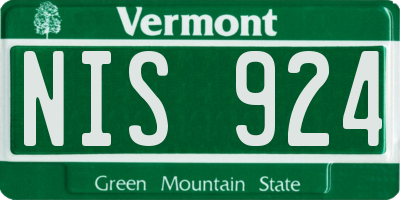 VT license plate NIS924