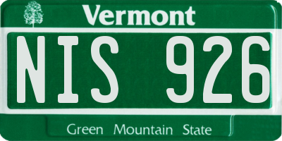 VT license plate NIS926