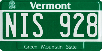 VT license plate NIS928