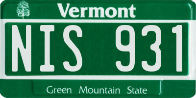 VT license plate NIS931