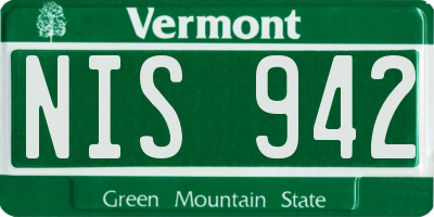 VT license plate NIS942