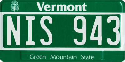 VT license plate NIS943