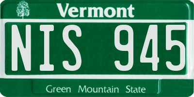 VT license plate NIS945