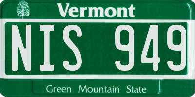 VT license plate NIS949