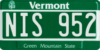 VT license plate NIS952