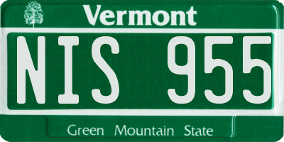 VT license plate NIS955