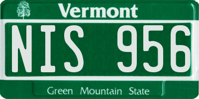 VT license plate NIS956