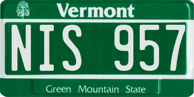 VT license plate NIS957