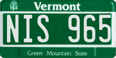 VT license plate NIS965