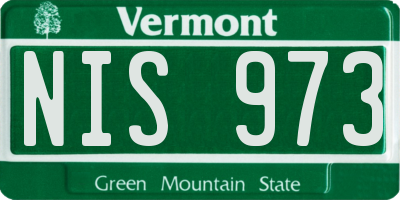 VT license plate NIS973