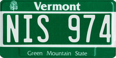 VT license plate NIS974