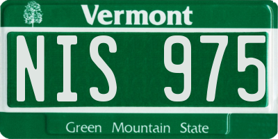 VT license plate NIS975