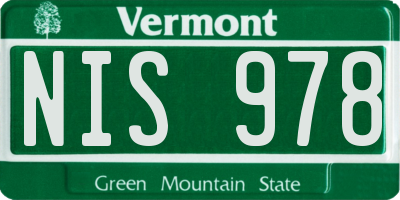 VT license plate NIS978