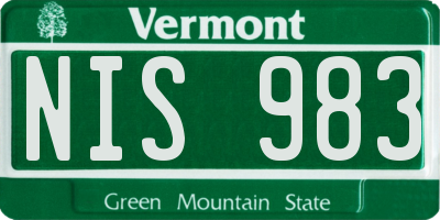 VT license plate NIS983