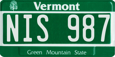 VT license plate NIS987