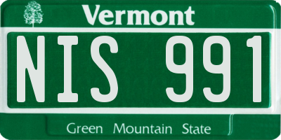 VT license plate NIS991