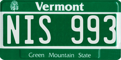 VT license plate NIS993