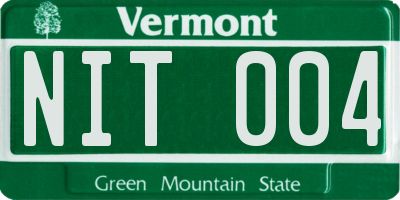 VT license plate NIT004
