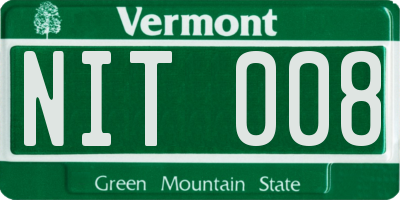 VT license plate NIT008