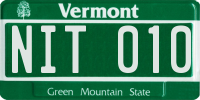 VT license plate NIT010