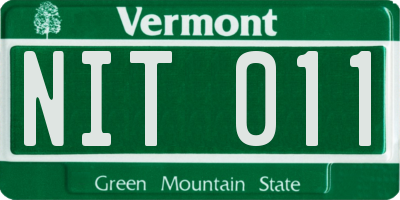 VT license plate NIT011