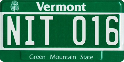 VT license plate NIT016