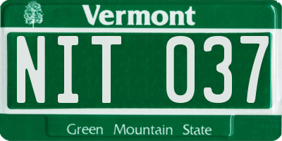 VT license plate NIT037