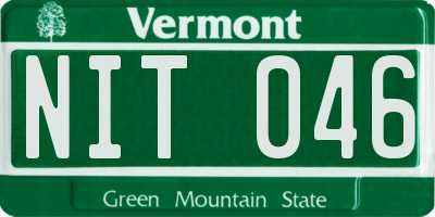 VT license plate NIT046