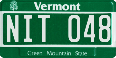 VT license plate NIT048