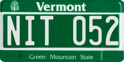 VT license plate NIT052