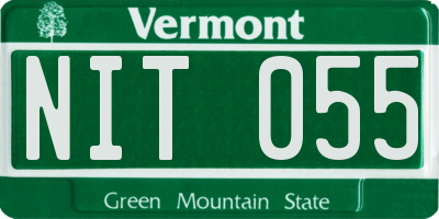 VT license plate NIT055