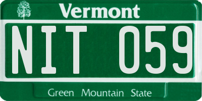 VT license plate NIT059