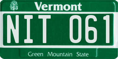 VT license plate NIT061