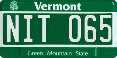 VT license plate NIT065