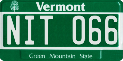 VT license plate NIT066