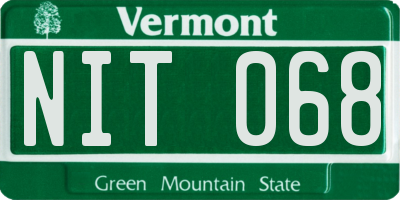 VT license plate NIT068