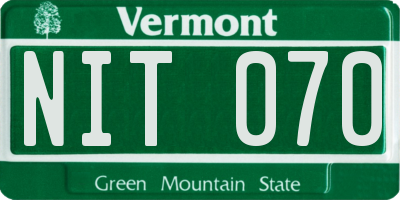 VT license plate NIT070