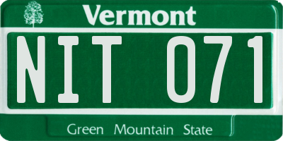 VT license plate NIT071