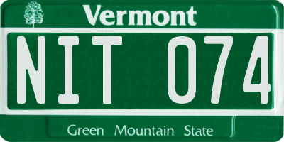 VT license plate NIT074