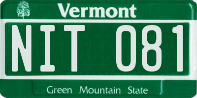 VT license plate NIT081