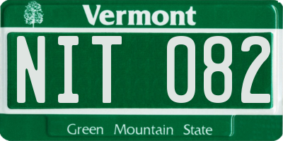 VT license plate NIT082