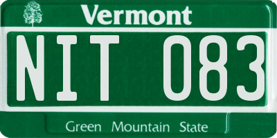 VT license plate NIT083