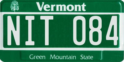 VT license plate NIT084