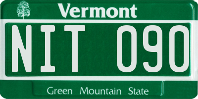 VT license plate NIT090