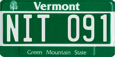 VT license plate NIT091