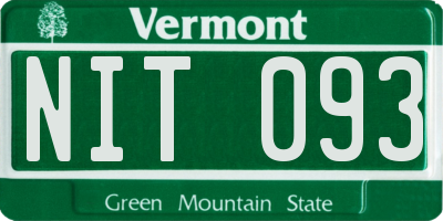 VT license plate NIT093