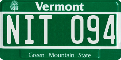 VT license plate NIT094